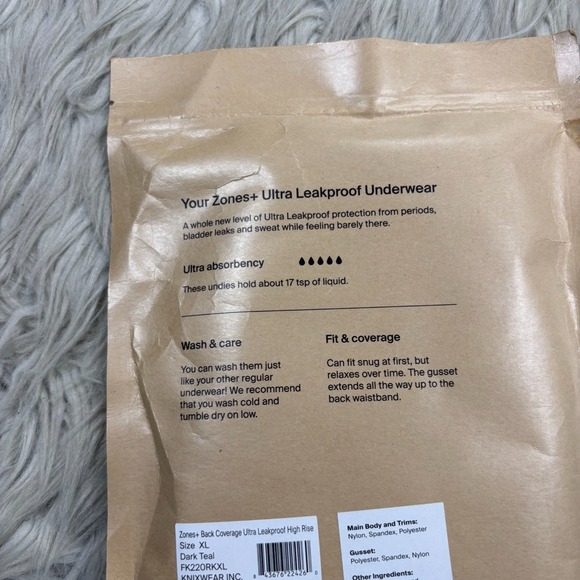 NEW - Knix Women's XL Dark Teal High Rise Brief Ultra Absorbency - Picture 5 of 7